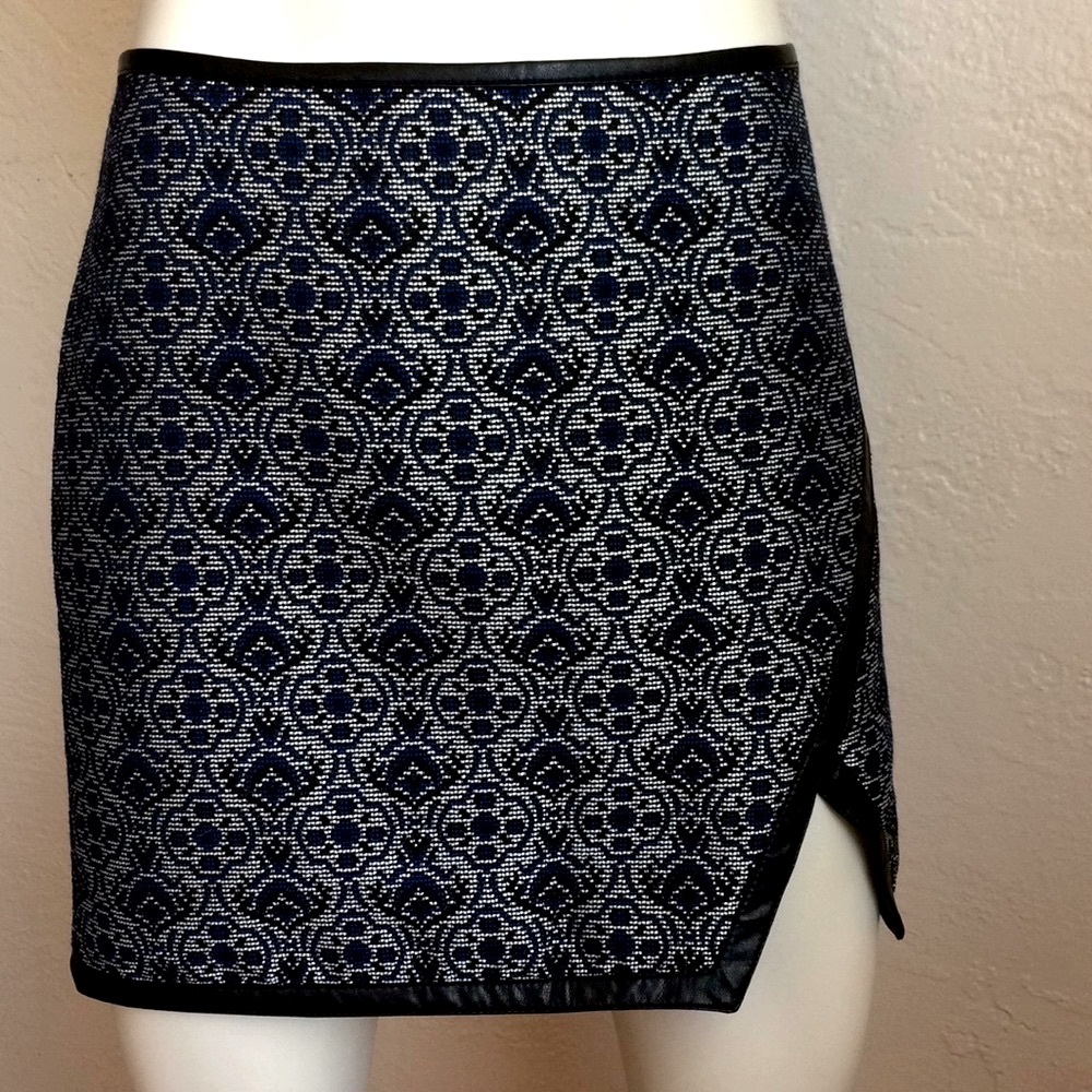 Express lined tapestry skirt faux leather trim